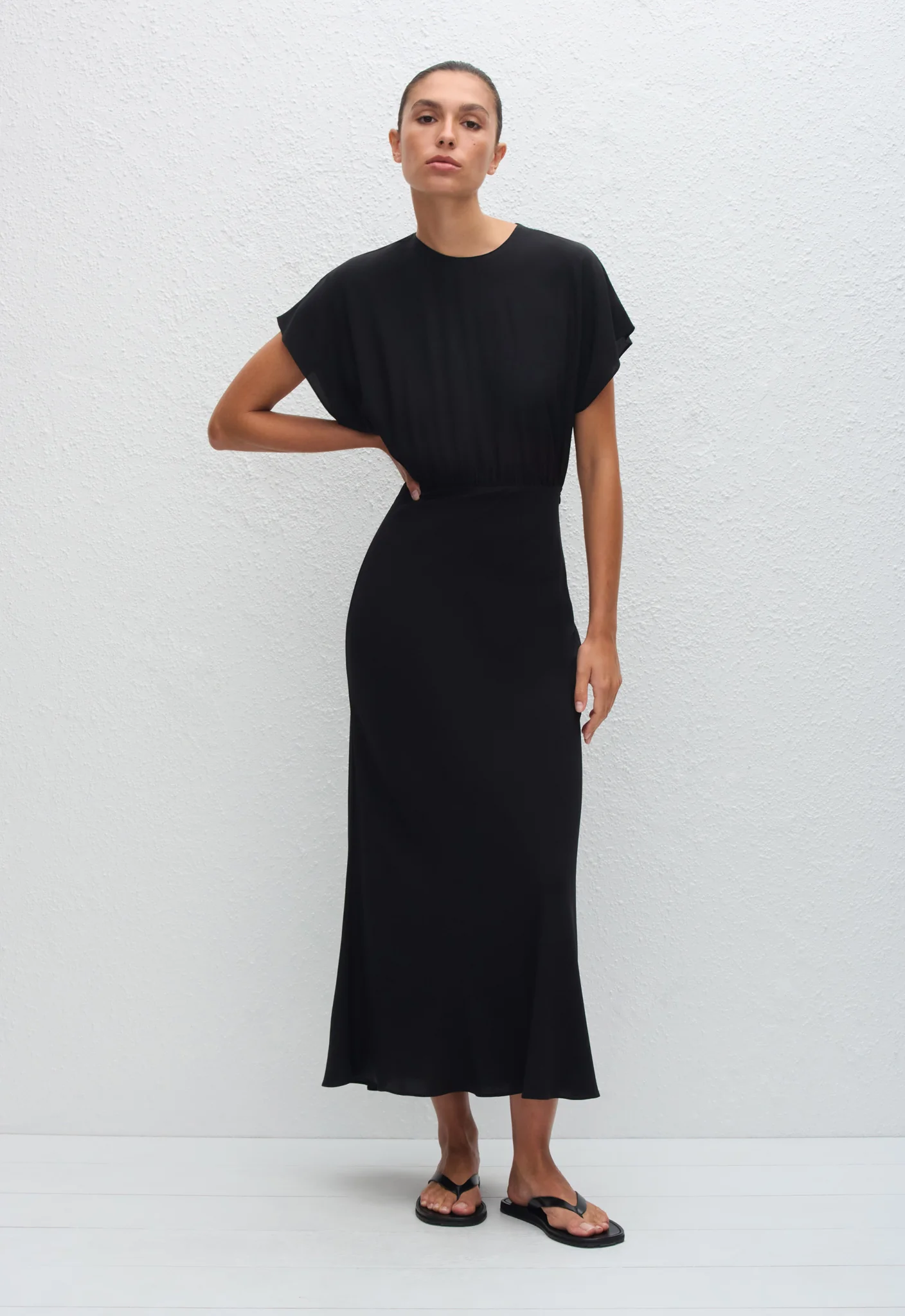 Bias Midi Tee Dress - Black - Image 2