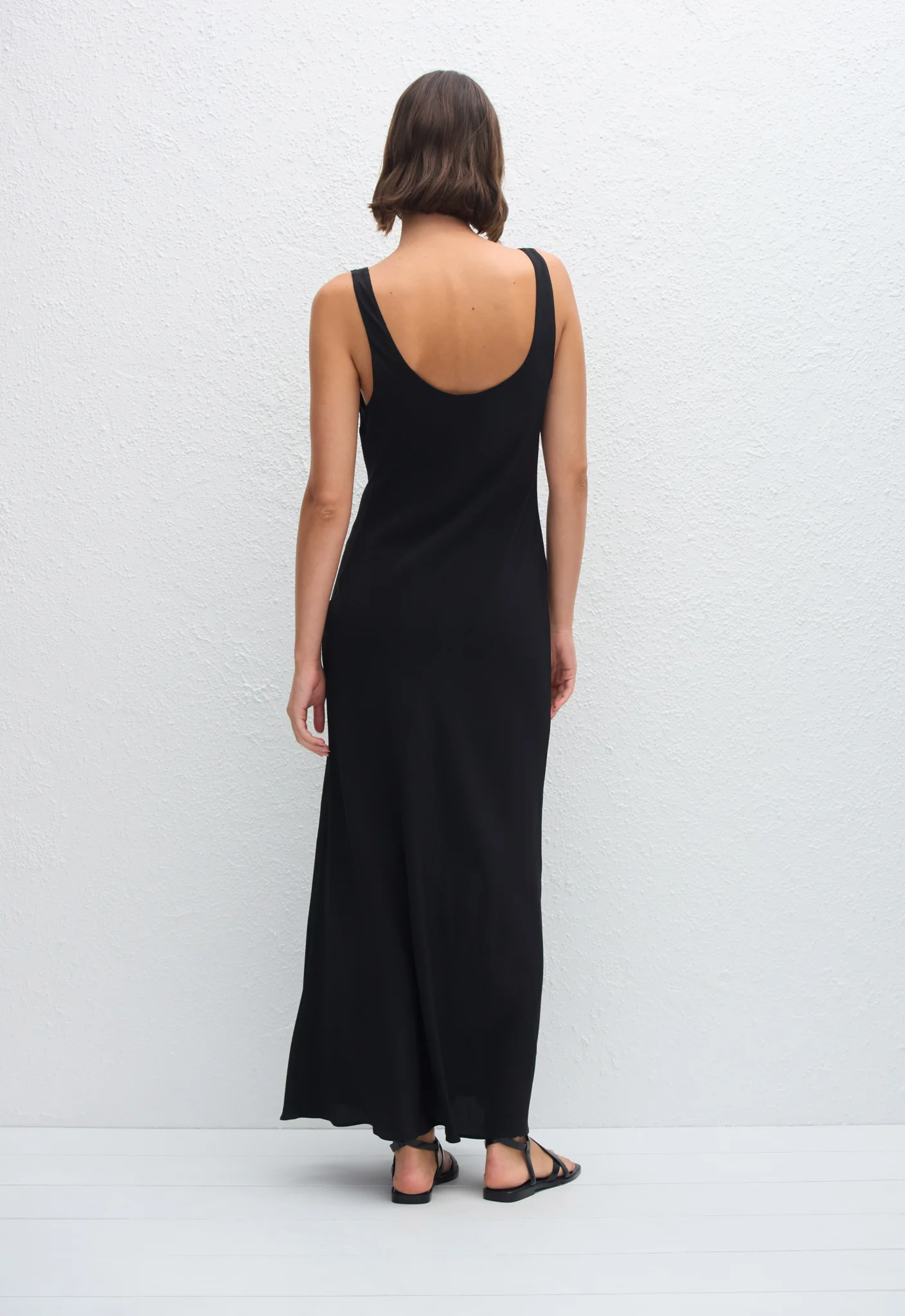 Bias Tank Dress - Black - Image 4