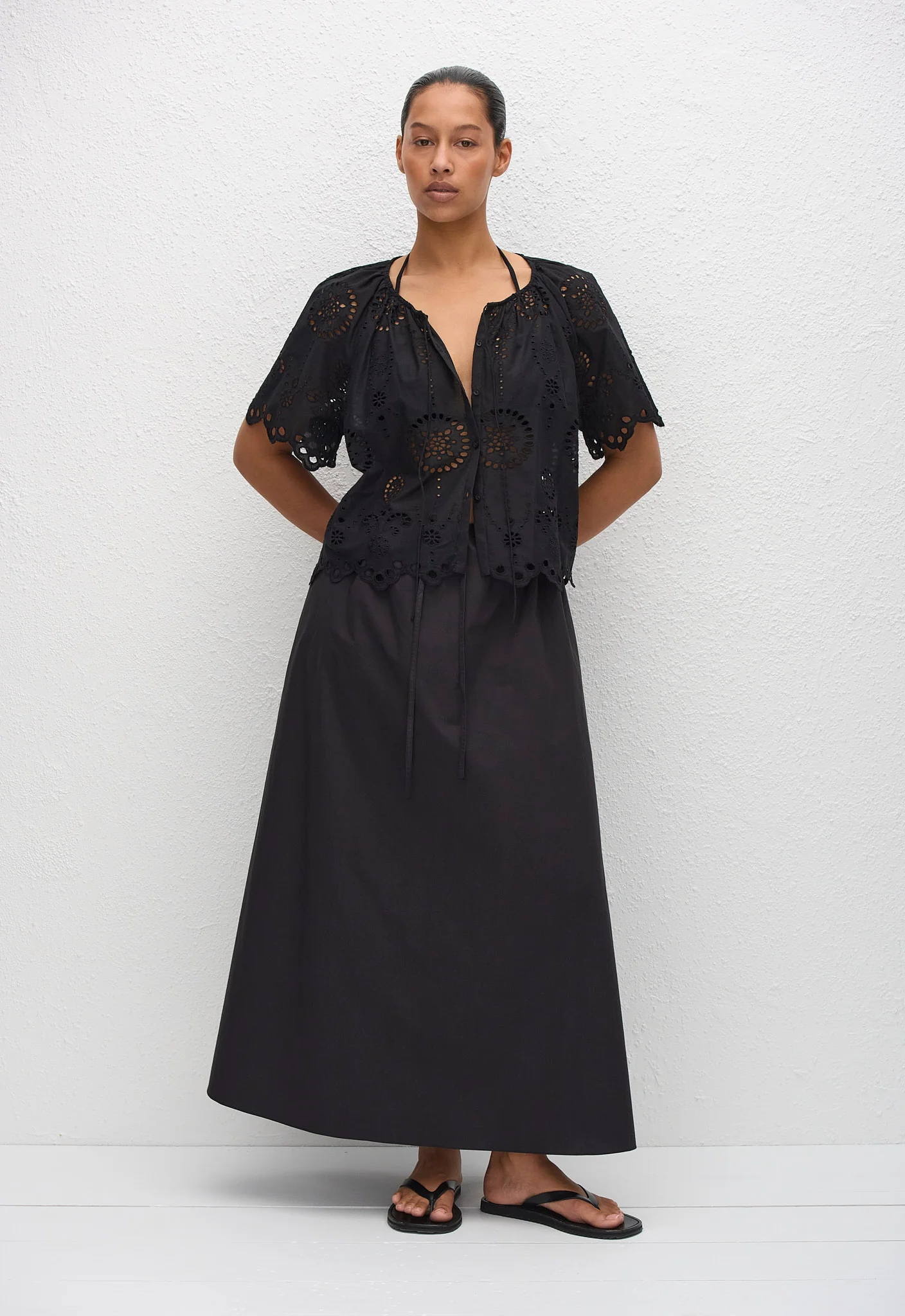 Broderie Blouse - Black