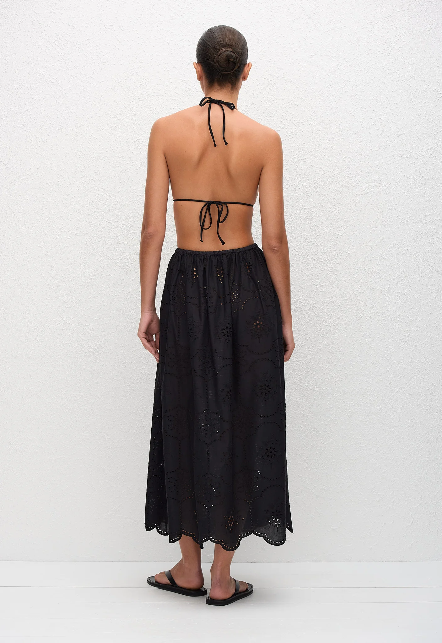 Broderie Midi Skirt - Black - Image 5