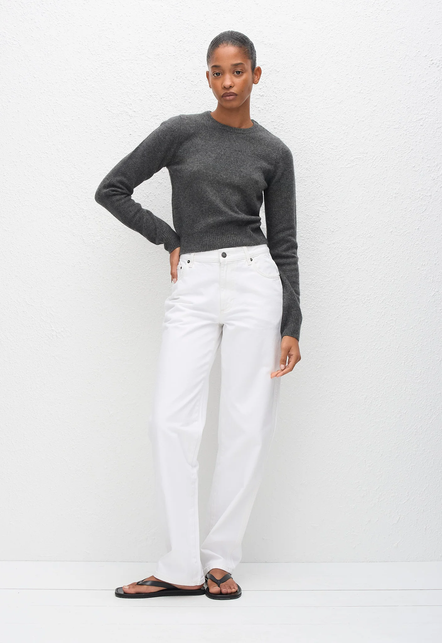 Cashmere Baby Sweater - Charcoal