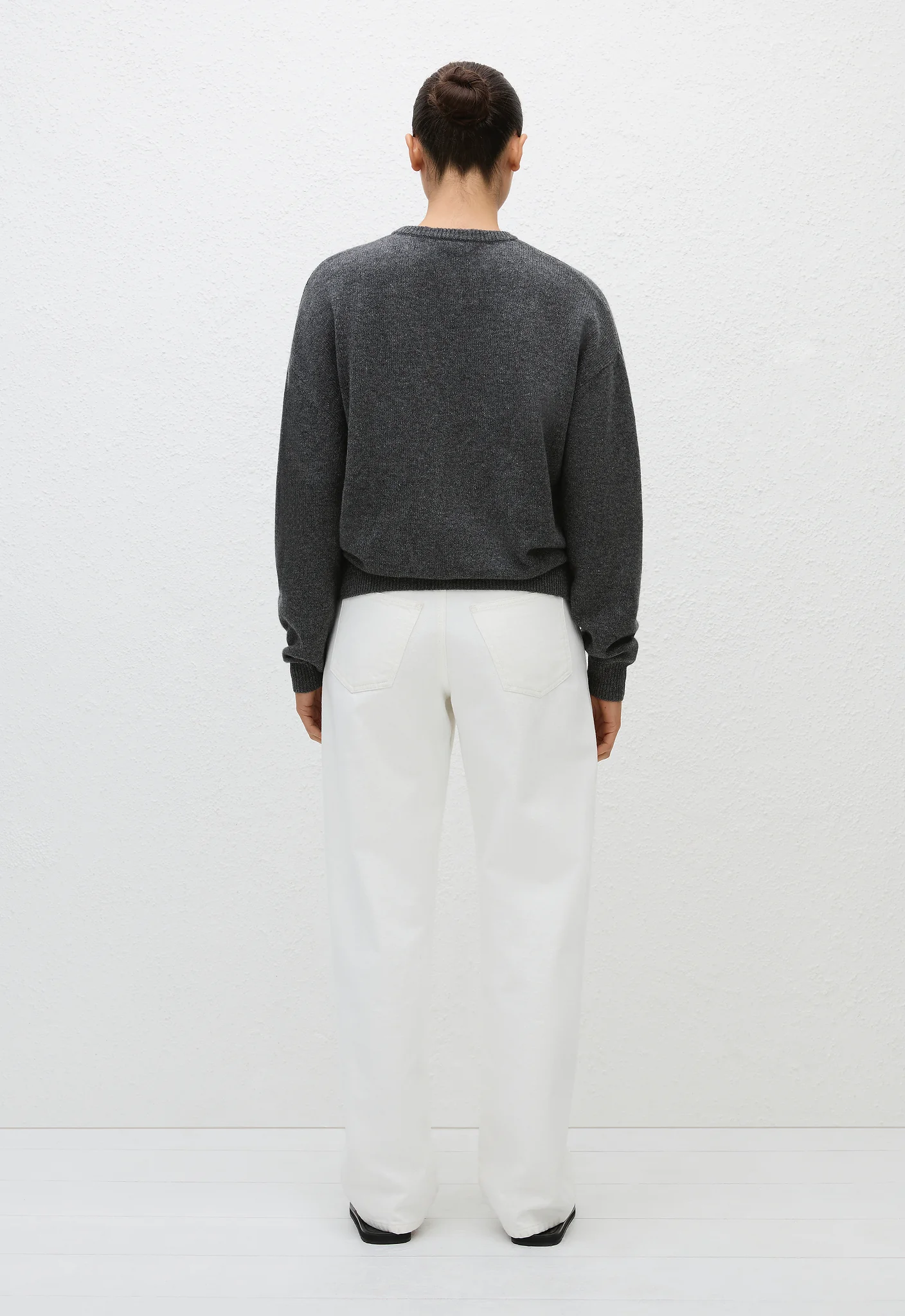 Cashmere Crew Sweater - Charcoal - Image 3