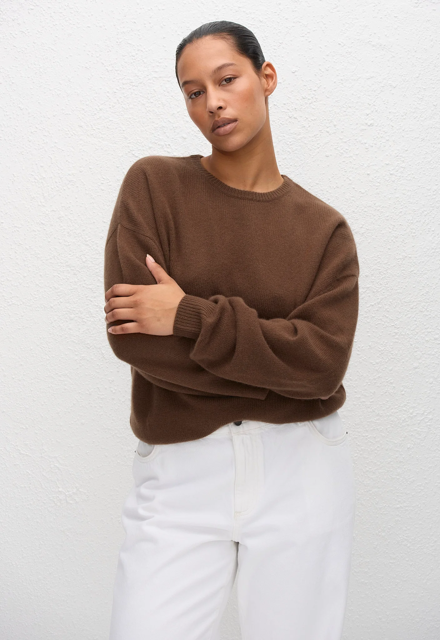 Cashmere Crew Sweater - Chestnut - Image 2