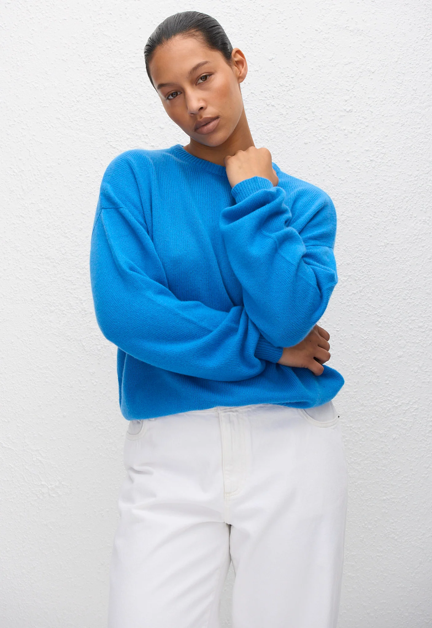 Cashmere Crew Sweater - Cornflower - Image 3