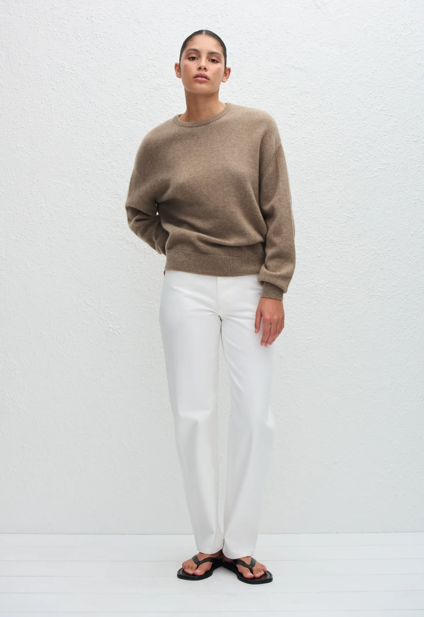 Cashmere Crew Sweater - Wheat - Image 2