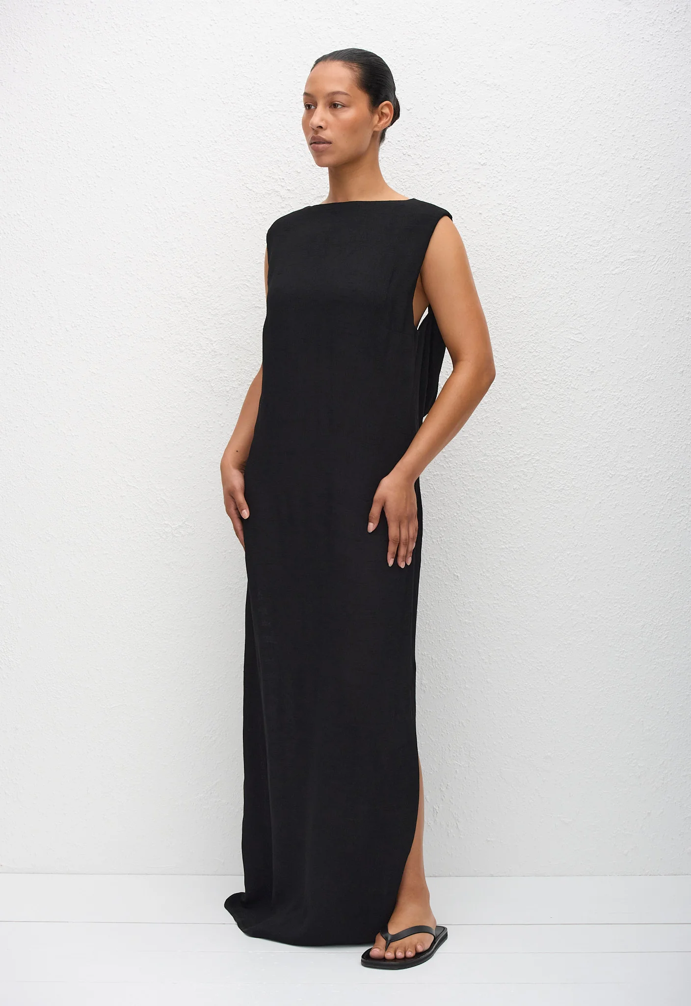 Cowl Back Dress - Black - Image 3