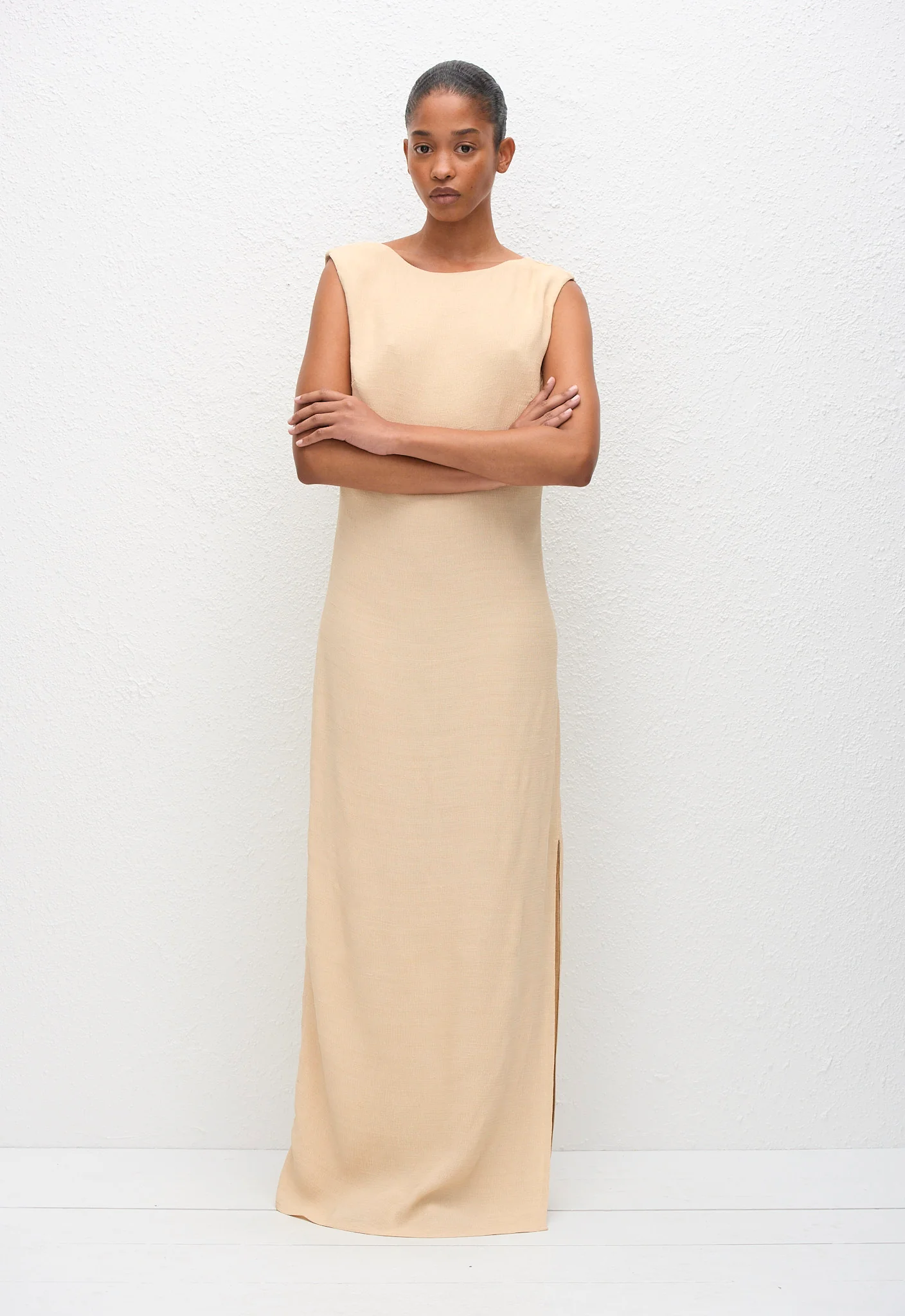 Cowl Back Dress - Flax