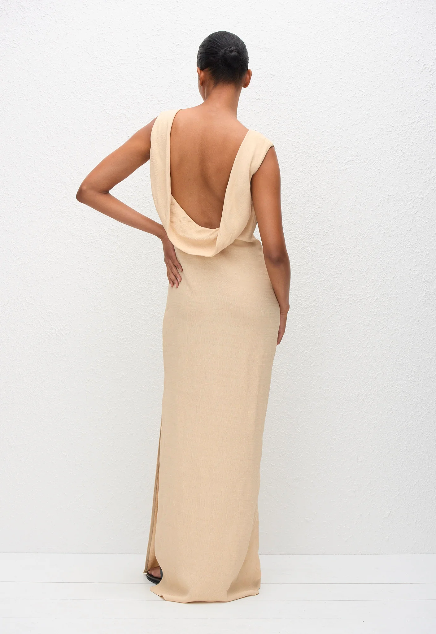 Cowl Back Dress - Flax - Image 4
