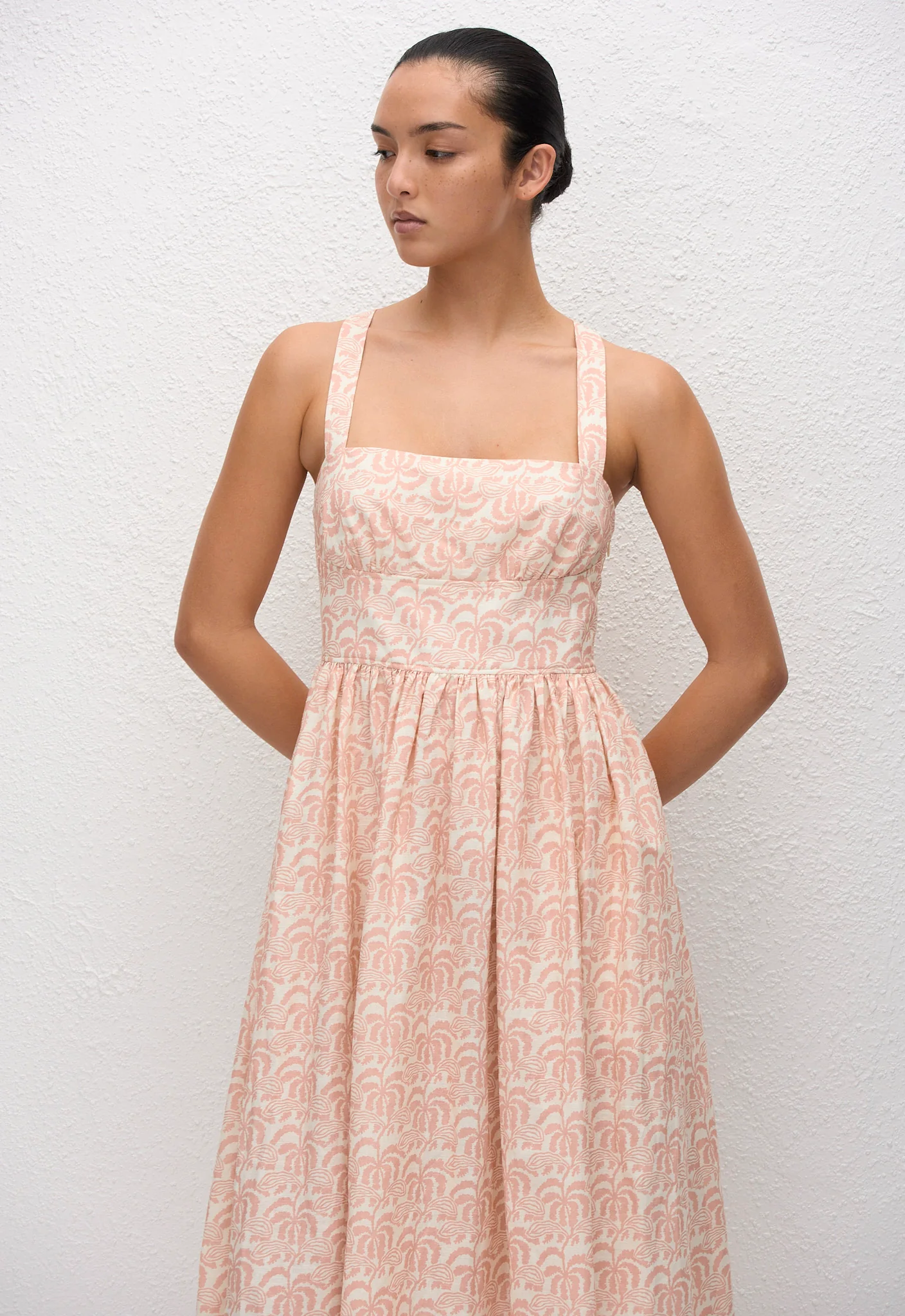 Crossback Linen Dress - Oasis - Image 2