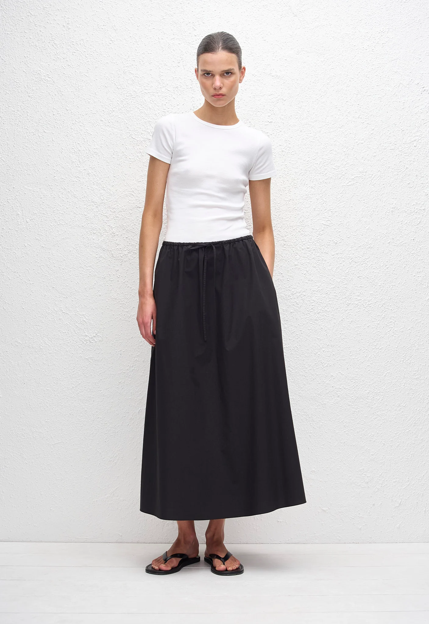 Drawcord Skirt - Black - Image 2