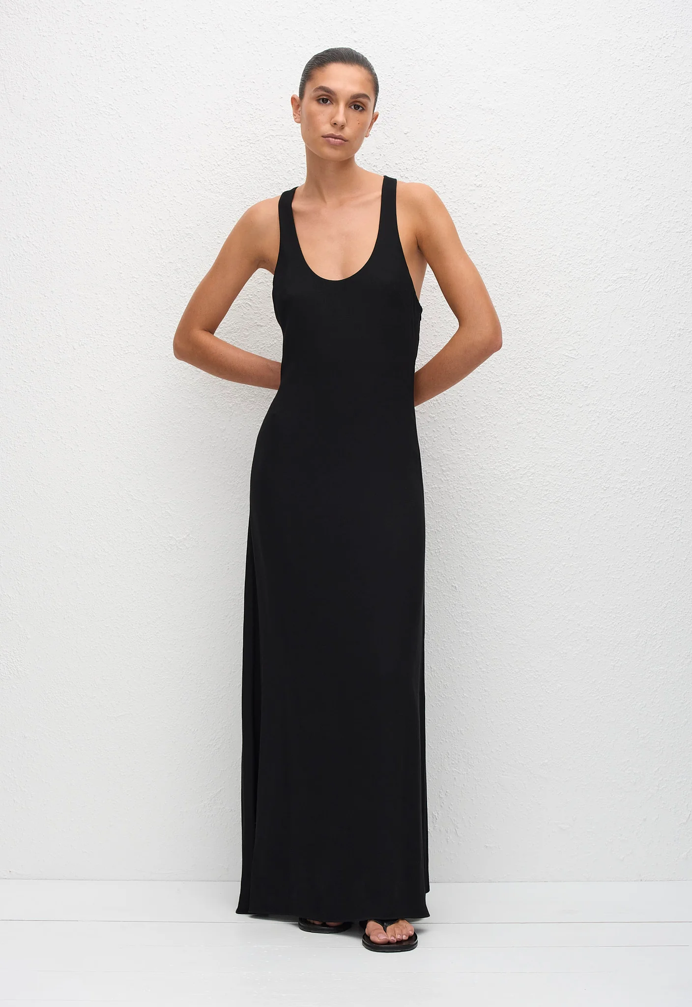 Fluid Racer Back Dress - Black