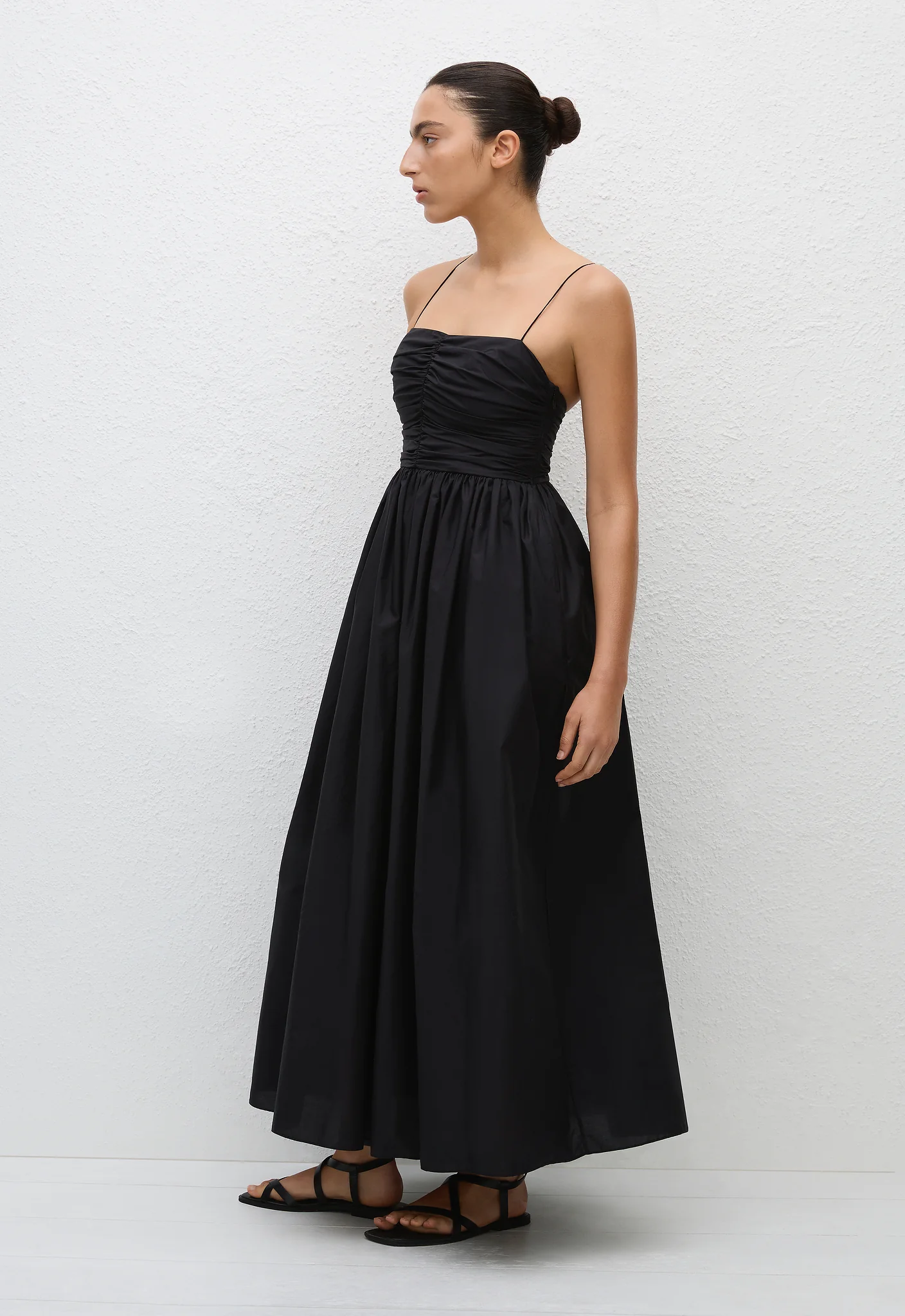 Gathered Bodice Dress - Black - Image 2