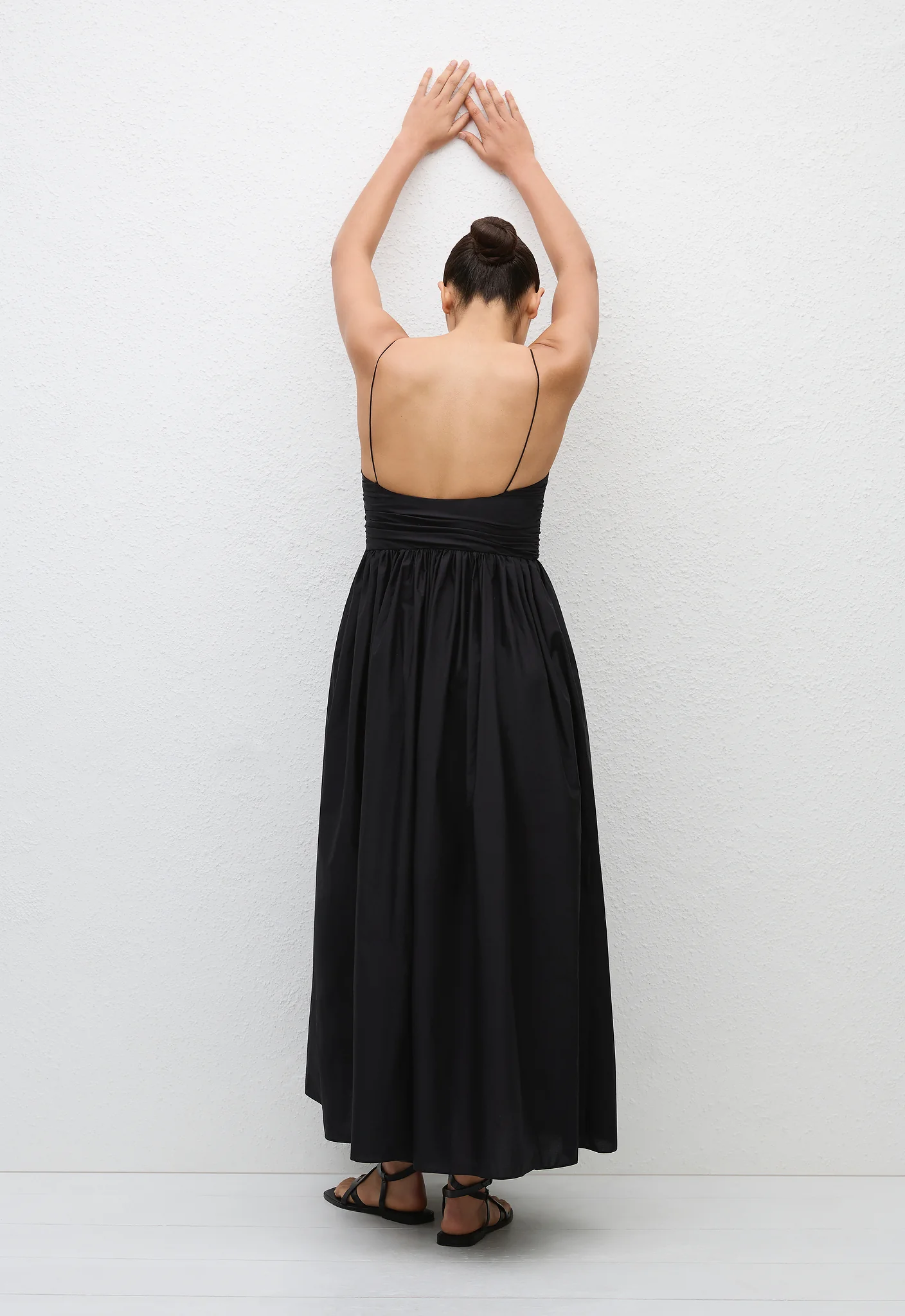 Gathered Bodice Dress - Black - Image 4
