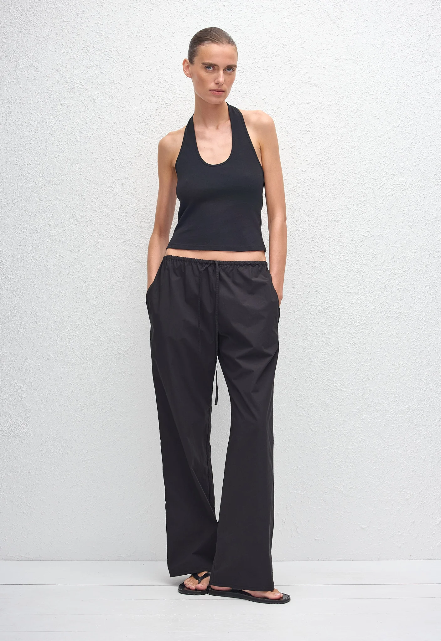 Halter Tie Tank - Black