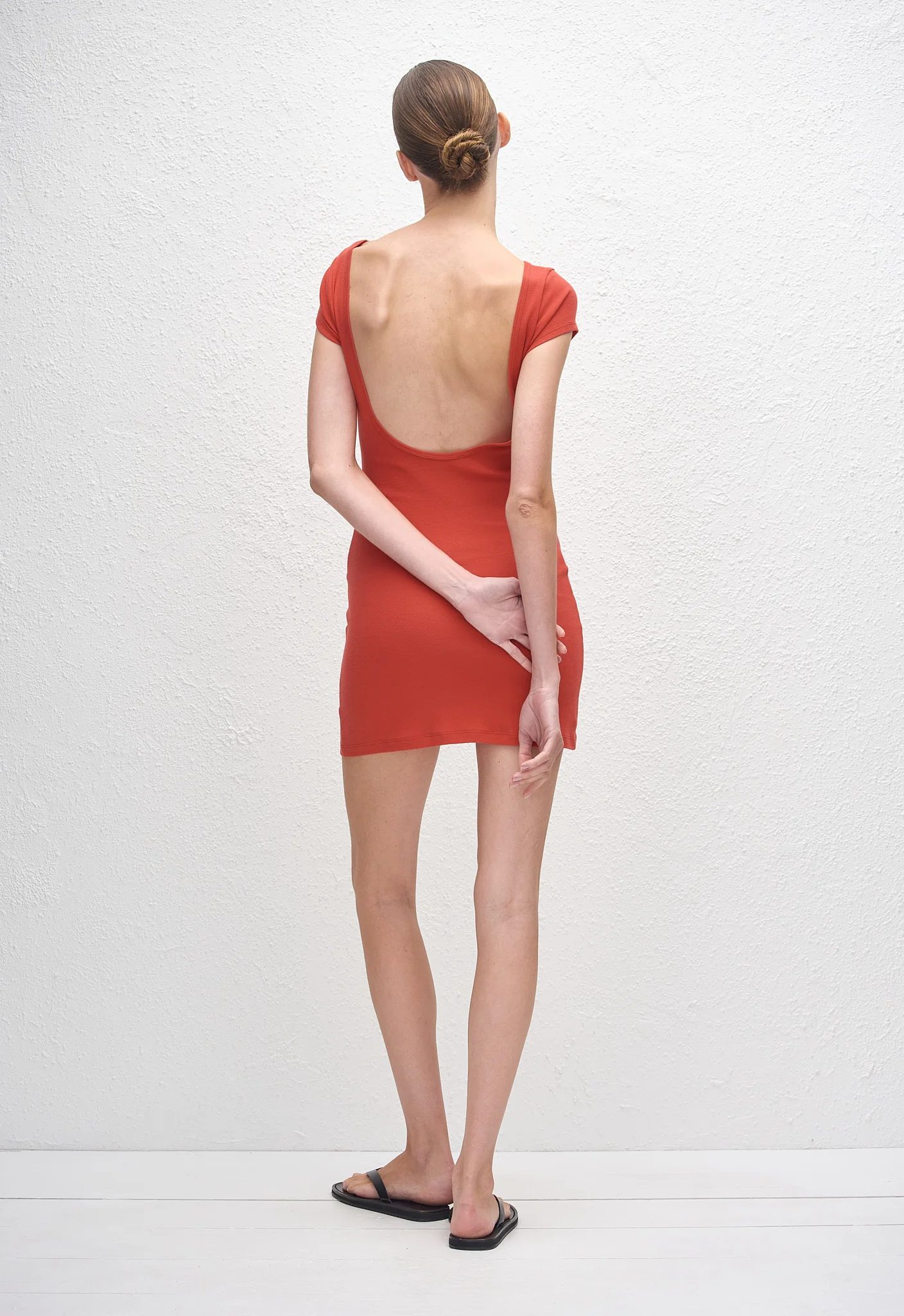 Low Back Mini Tee Dress - Tomato - Image 3