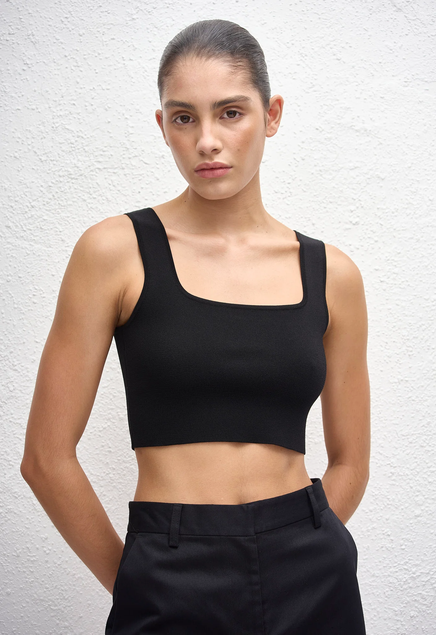 Nineties Crop Tank - Black - Image 2