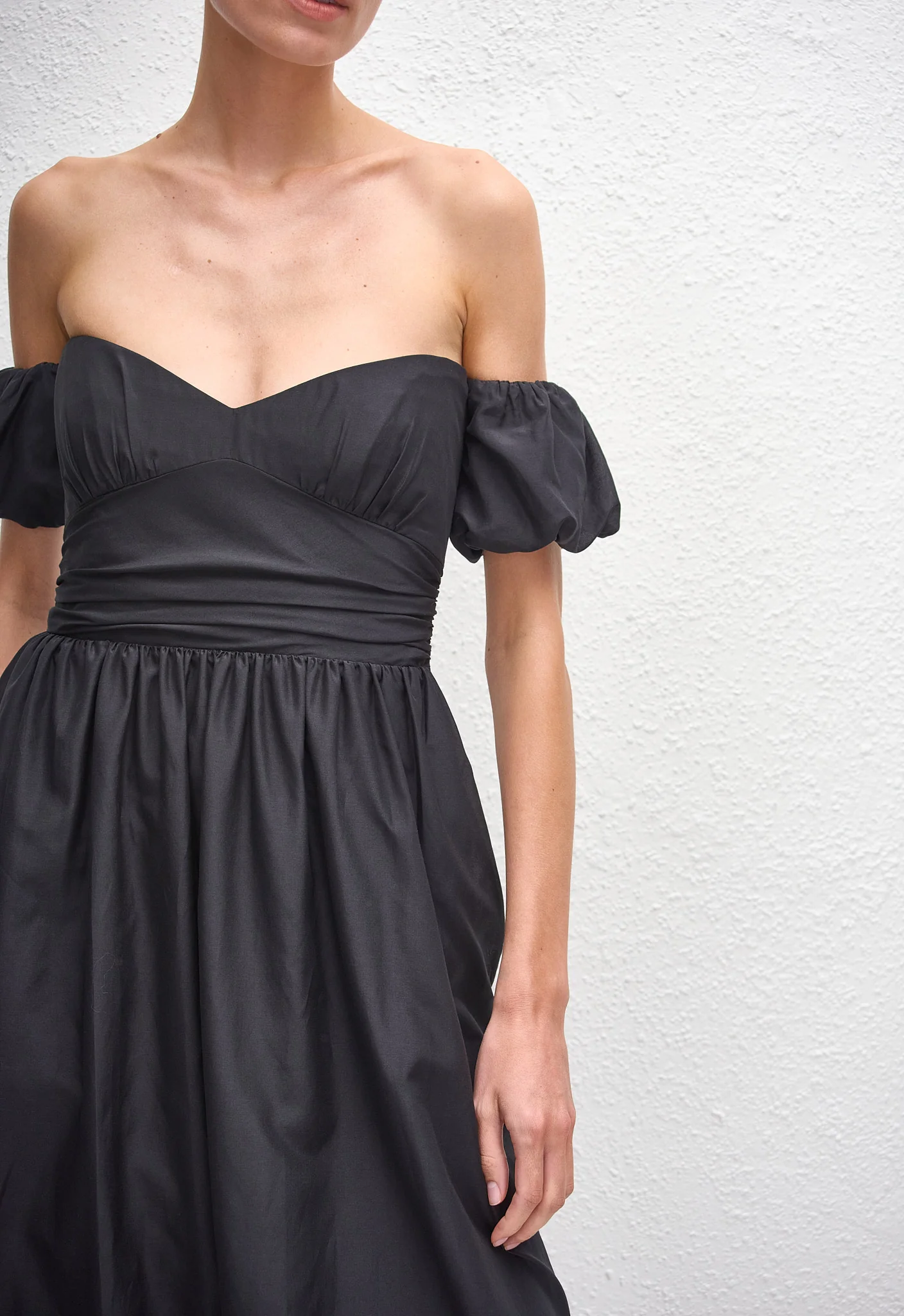 Off Shoulder Midi Dress - Black - Image 2
