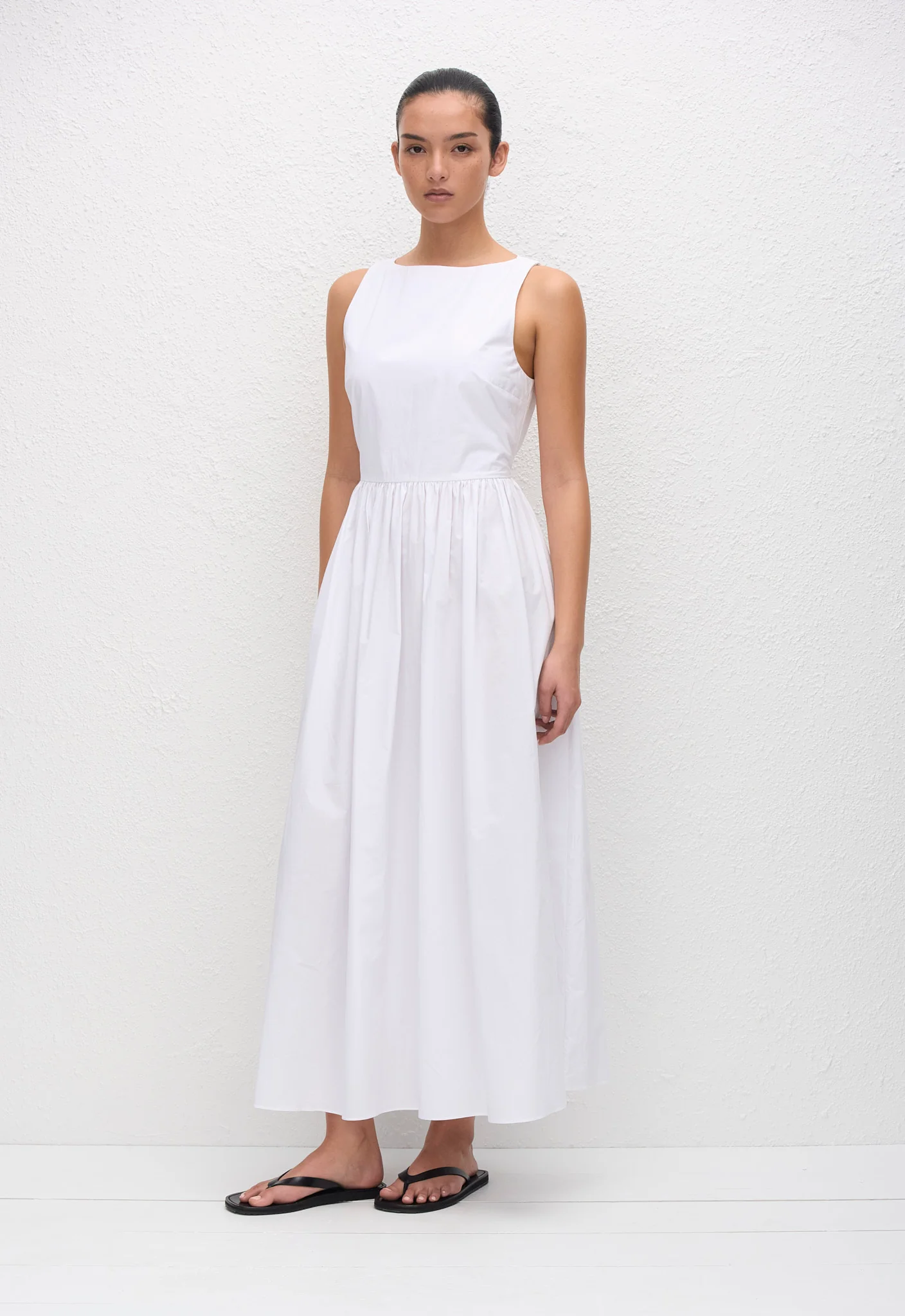 Open Back Midi Dress - White - Image 2