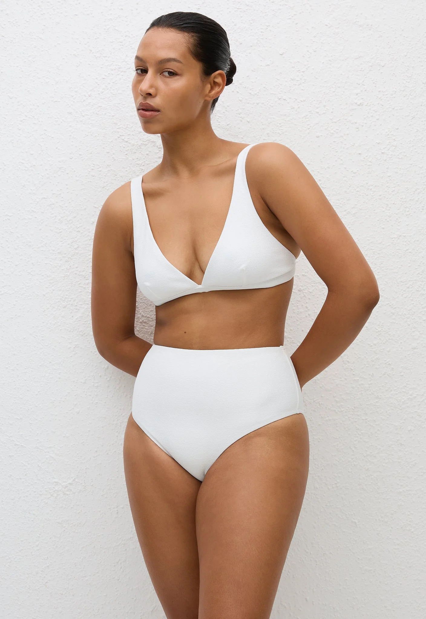 Plunge Top - Chalk Crinkle