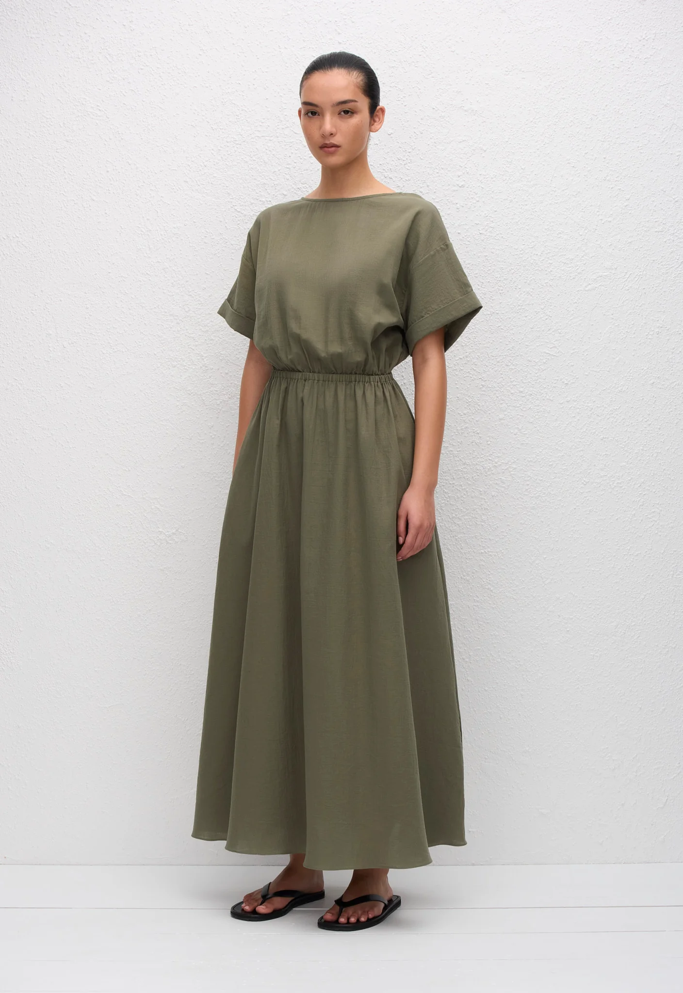 Relaxed Tee Midi Dress - Khaki - Image 3