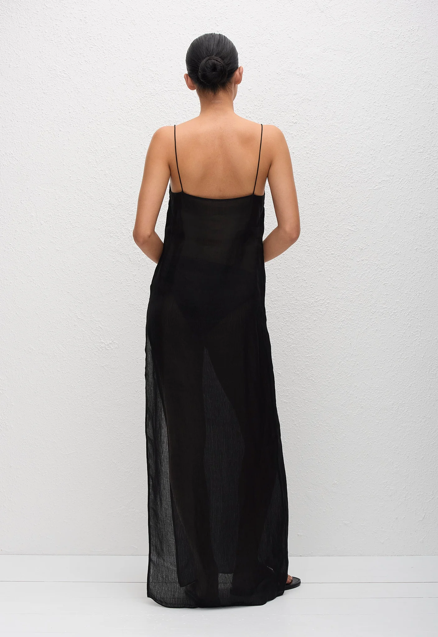 Sheer Cami Dress - Black - Image 4