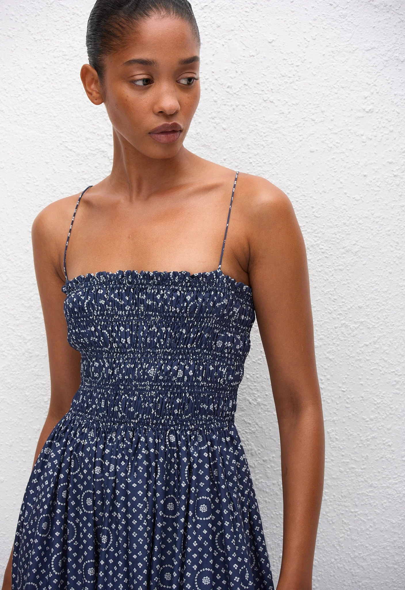 Shirred Bodice Dress - Bluebell - Image 2