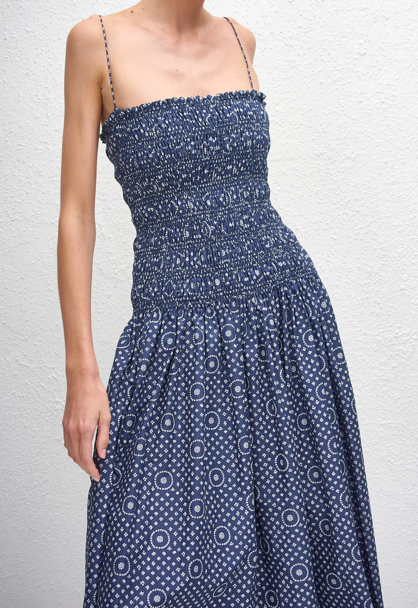 Shirred Drop Waist Dress - Bluebell - Image 2