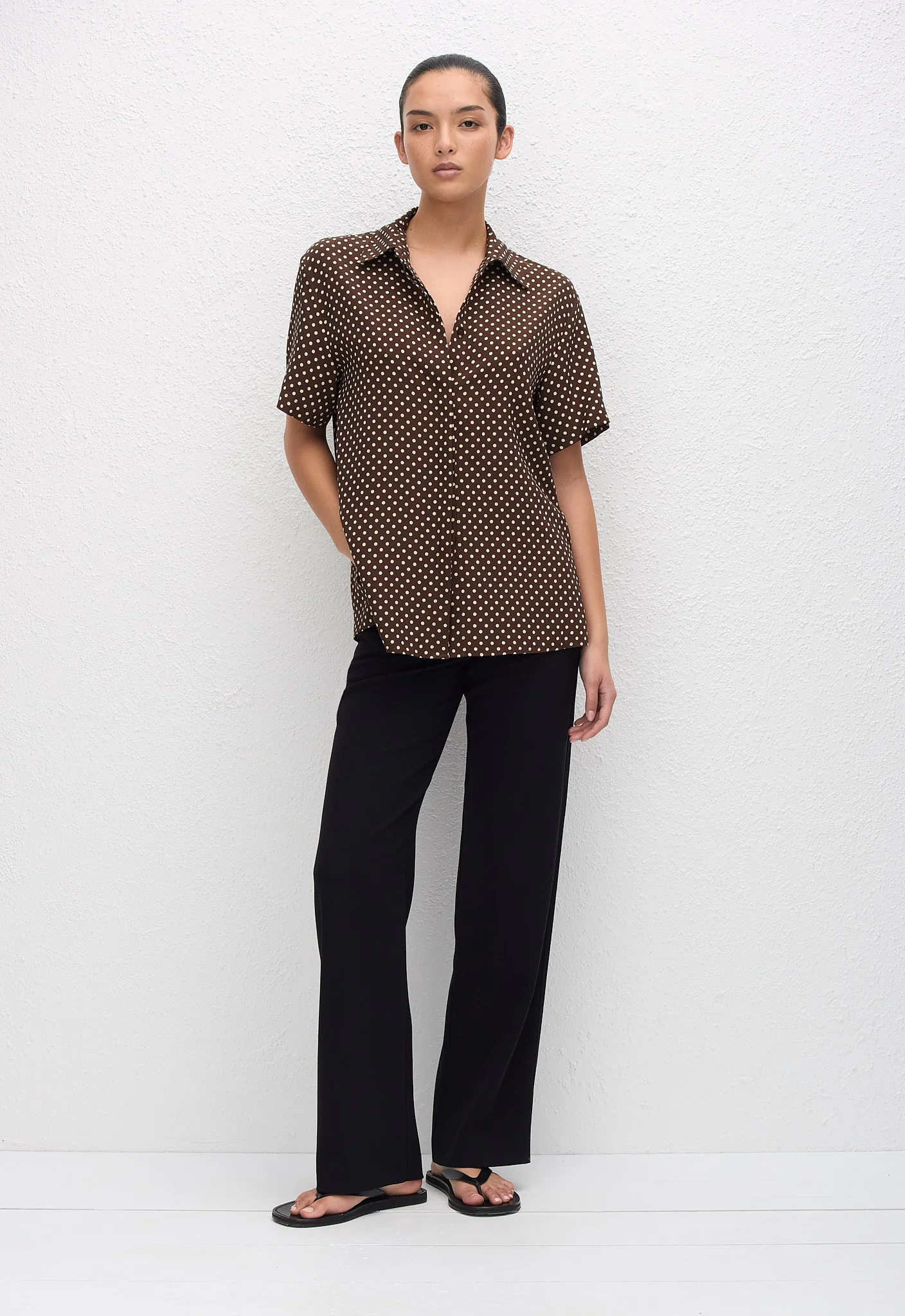Short Sleeve Shirt - Polka Dot (Chocolate)