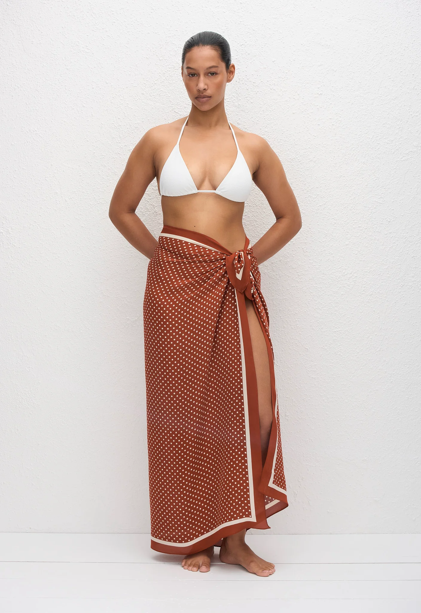 Silk Sarong - Polka Dot (Tomato)