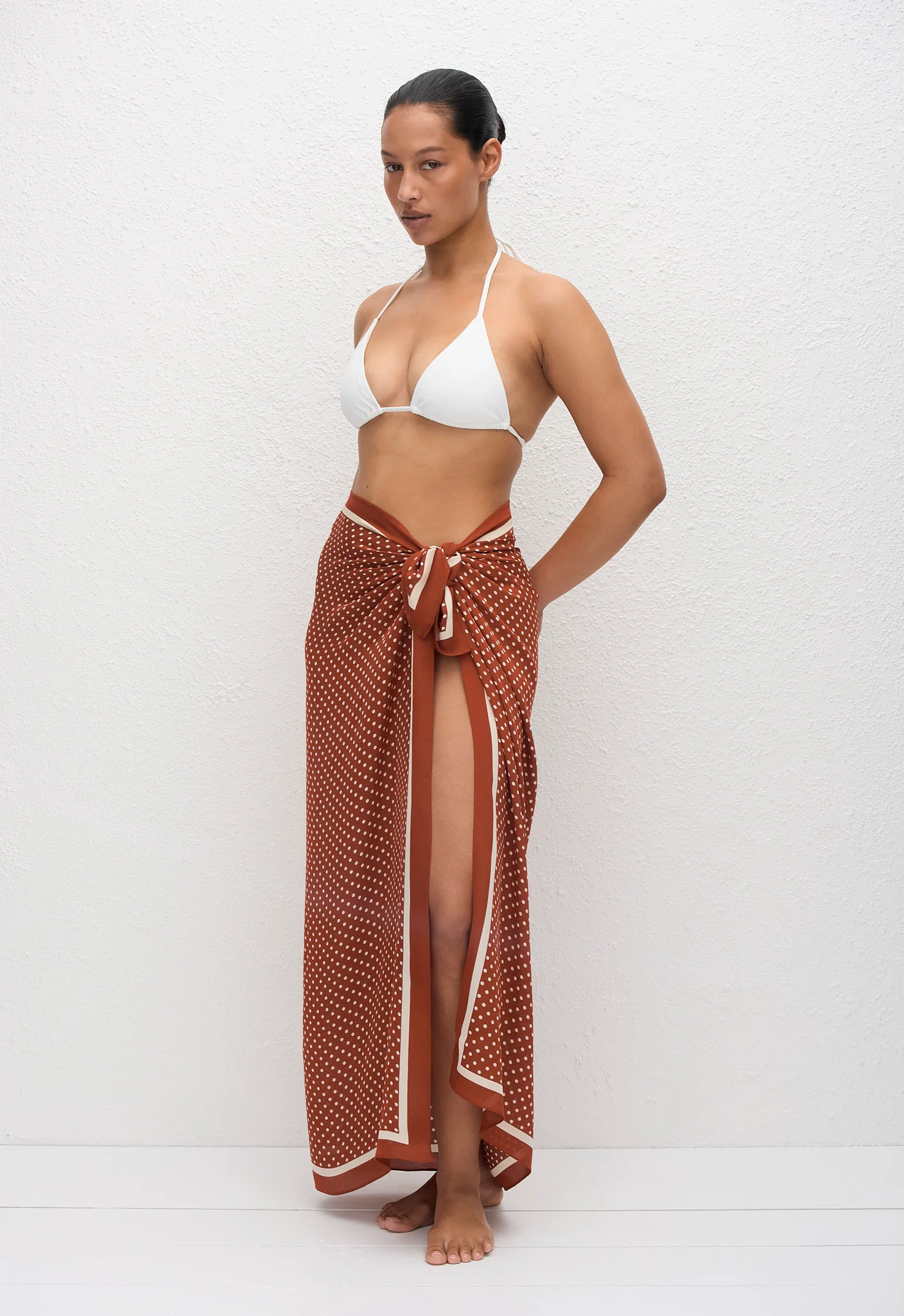 Silk Sarong - Polka Dot (Tomato) - Image 3